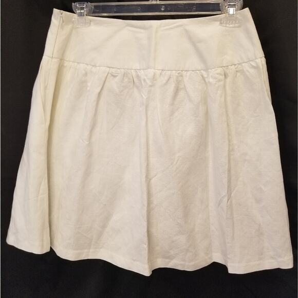 Larry Levine A- line Vintage Linen White Skirt Lightweight Comfortable Size 12 - Picture 2 of 9